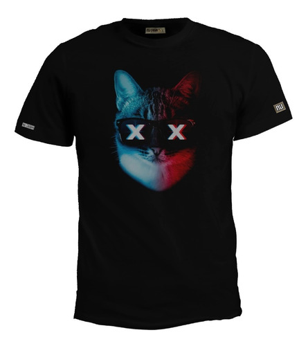 Camiseta Estampada Gato Gafas Cool Original Inp Hombre Bto 