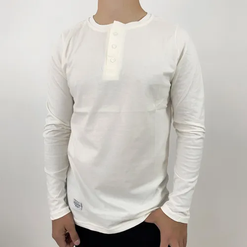 Remera manga online larga hombre algodon
