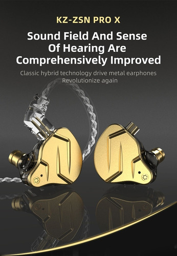 Auriculares In Ear Kz Zsn Pro X / Monitoreo Cable Mejorado