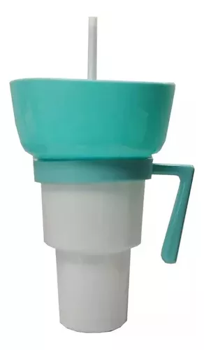 Vaso Botanero 1lt Popote 28 Cm De Plástico Para Michelada