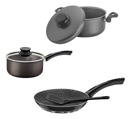 Set Batería De Cocina Olla Sartén Tramontina Paris 6 Piezas