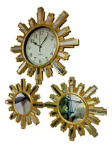 Comprar Set Reloj Dorado Con Apliques De Espejos Y Espejos Pequeños