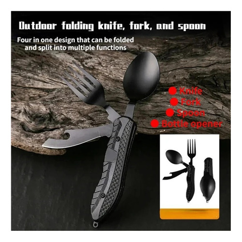 Cuchara, Tenedor Y Cuchillo Plegables 3 En 1