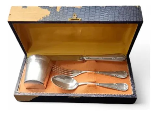 comprar Estojo Infantil De Talheres De Prata 90 Wolff 25621 Rrdeco