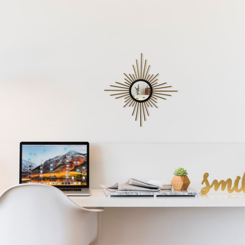 Espelho Decorativo Com Moldura Mini Supernova Dourado