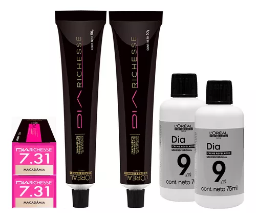 Loreal Kit Dia Richesse c/2 Tonalizantes 5 Castanho Claro 50g + 2 Rev. 9v -  Loreal Professionnel - Tonalizante de Cabelo - Magazine Luiza