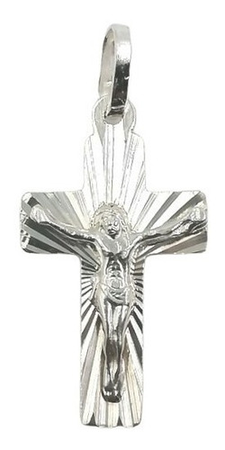 Dije De Cristo Diamantado 2cm En Plata 925