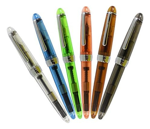 6 Plumas Fuente Jinhao 992 Iridium Transparentes 6 Colo...