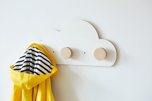 Imagen 8 de 10 de Perchero De Pared Nube Escandinavo Nordico Infantil