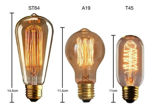 Imagem 2 de 4 de Lâmpadas Vintage Retrô - Thomas Edison Filamento De Carbono