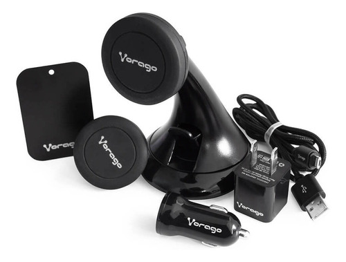 Kit Cargadores Y Soportes Para Auto Casa Vorago Mk-300 Negro