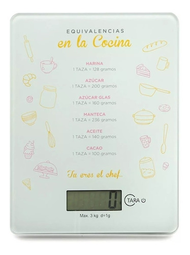 Imagen 1 de 2 de Balanza de cocina digital Femmto C02 pesa hasta 3kg blanca