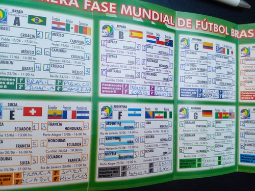 Fixture Mundial 2014 Escrito (Usado)