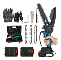 Comprar Motosierra Electrica Milstone Inalámbrica 2 Baterias y Accesorios Color Celeste