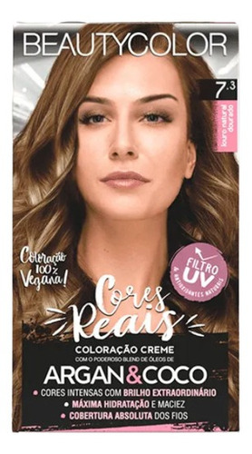 Kit Tintura Beautycolor  Coloração creme tom 7.3 louro natural dourado