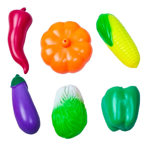 Imagem 2 de 3 de Kit Brinquedo Infantil Hortifruti Legumes 6 Peças Comidinhas
