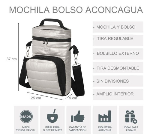 Set Estuches Porta Yerba Azucar Mochila Bolso Aconcagua Madu