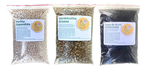 Kit Substrato Perlita, Vermiculita E Casca De Arroz Carb.12l