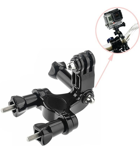 Imagen 2 de 4 de Accesorio Soporte Manubrio Gopro Caño Moto Bicicleta Go Pro