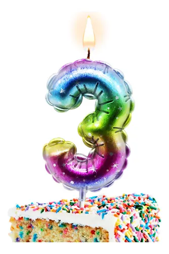 comprar Vela Pastel Numero 3 Cumpleaños Fiesta Color Arcoiris Decora comprar Vela Pastel Numero 3 Cumpleaños Fiesta Color Arcoiris Decora