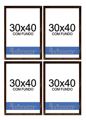 Kit 4 Molduras 30x40 Quadro Foto Painel Decoração Com Fundo