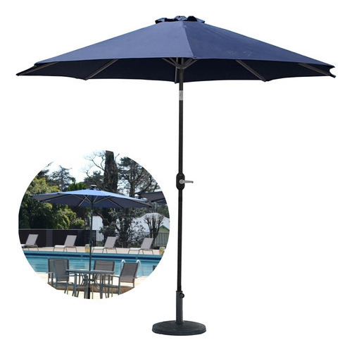 Ombrelone Central Praia Jardim 2,70m Articulado com Base Revomax Cor Azul Marinho