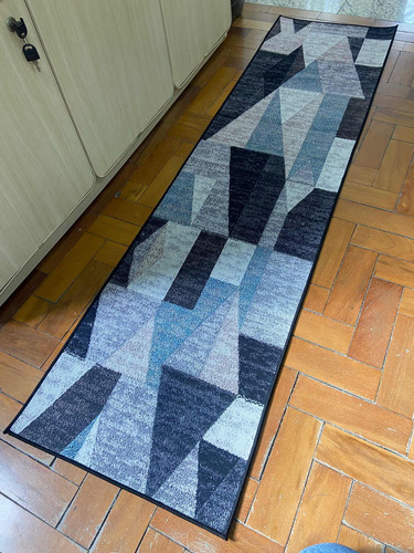 Tapete Para Sala E Quarto Passadeira Antiderrapante Crochê Cor Jolitex 03 Desenho Do Tecido Geométrico