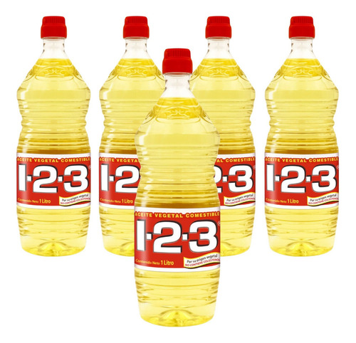 Aceite de vegetal 123 botella pack x 5