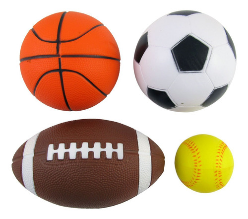Conjunto De 4 Pelotas Deportivas Para Niños Fútbol Baloncest