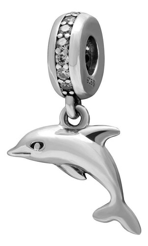 Dolphin Dangle Charm 925 Sterling Silver Beads Charms P...