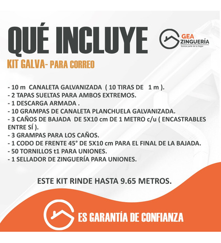 Imagen 5 de 10 de Combo Canaleta Americana 10 Mt Ideal Galeria Jardin Exterior