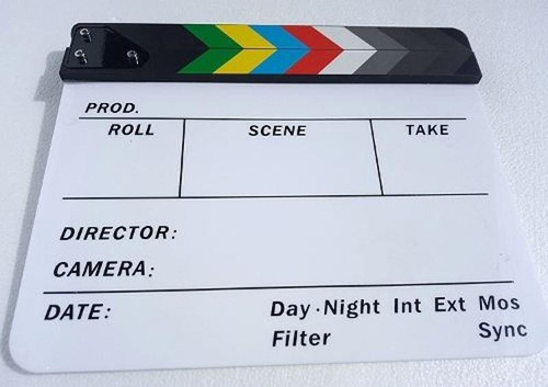 Imagen 5 de 9 de Claqueta Director Pizarra Acrilico Iman Cine Pelicula Escena