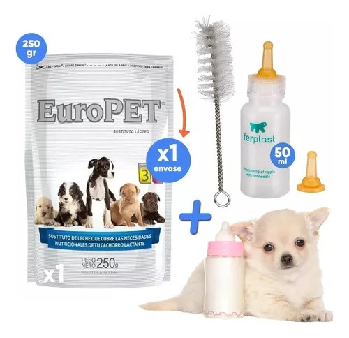 Leche Cachorros Perro Lactante Europet Sustituto Lácteo 250g