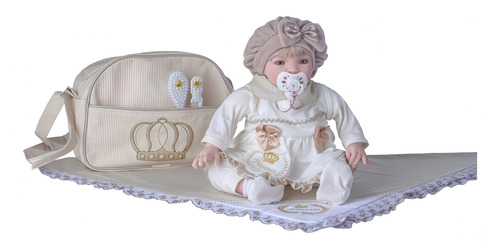 Boneca Bebê Reborn Menina Loira Princesa Com 20 Acessórios