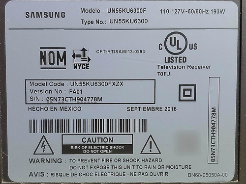 Fuente Samsung Un55ku6300 Un55ku6300f L55s6_fhs Bn44-00807a (Usado)