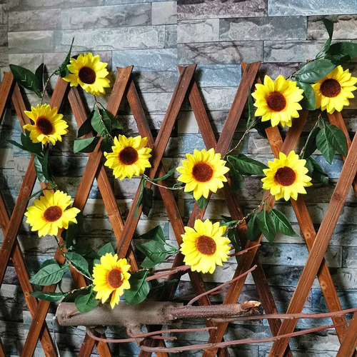 Cadena Solar Artificial De 5 M Y 50 Led Con Forma De Girasol