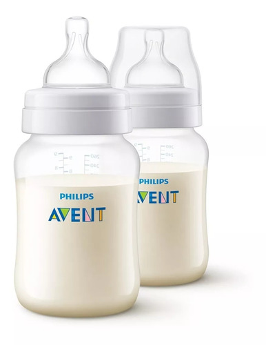 Set 2 Biberones Avent Classic Anticolicos 260ml/9oz Blanco