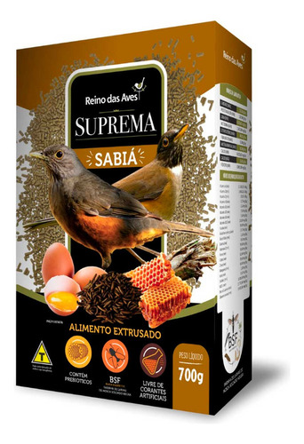 Ração Suprema Sabiá Super Premium Inseto Farinha Larva Bsf