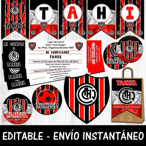 Kit Imprimible Candy Chacarita Juniors Fútbol 100% Editable