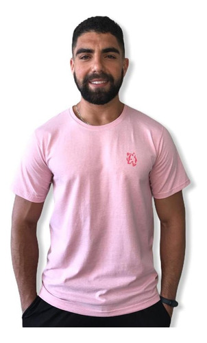 Camiseta Masculina Lobo Comfort Rosa T003
