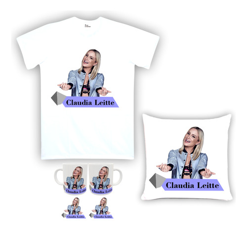 Kit Camiseta, Almofada E Caneca Claudia Leitte