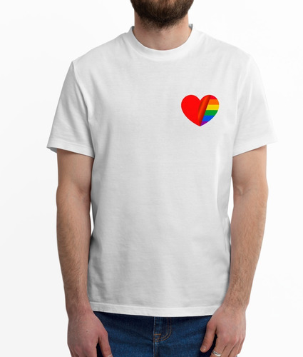 Playera Corazon Pegatina Lgbt Arcoiris Amor Gay