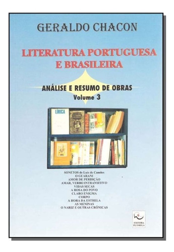 Literatura Port.bras.-anal.res.ob-vl.3, De Chacon,geraldo. Editora Geraldo Chacon, Capa Mole Em Português