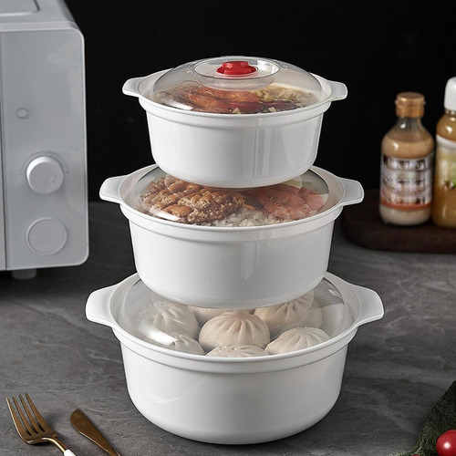 3 Piezas De Cuencos Para Microondas Con Tapas, Cuencos Para
