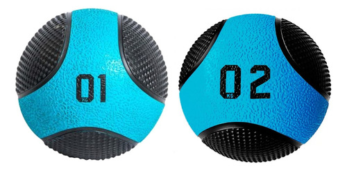 Kit Medicine Ball 1 E 2kg Bola Para Treino Funcional Pilates