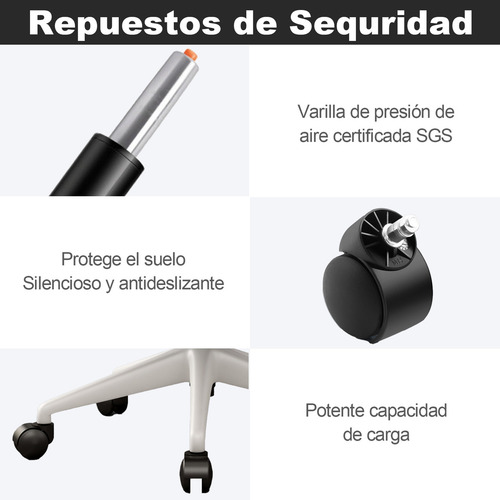 Jeeleeko Silla Gamer Oficina Ergonómica Inclinable Del Tapizado Malla Color Blanco Material Del Tapizado Algodón Color Blanco
