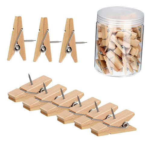 Clips De Madera Para Manualidades De Papel Para 50 Pcs