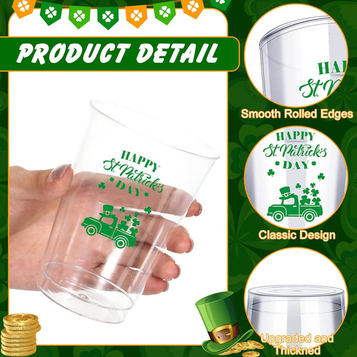 80 Vasos De Plástico Desechables Para El Día De San Patricio