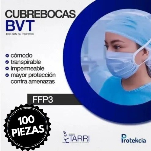 500 Cubrebocas Quirúrgico Bvt Protekcia