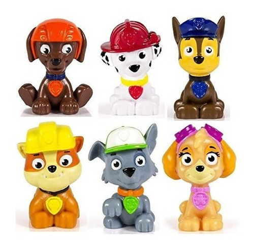 Mini Figuras De Paw Patrol Kids Set De 6 Rocky Zuma Skye Rub